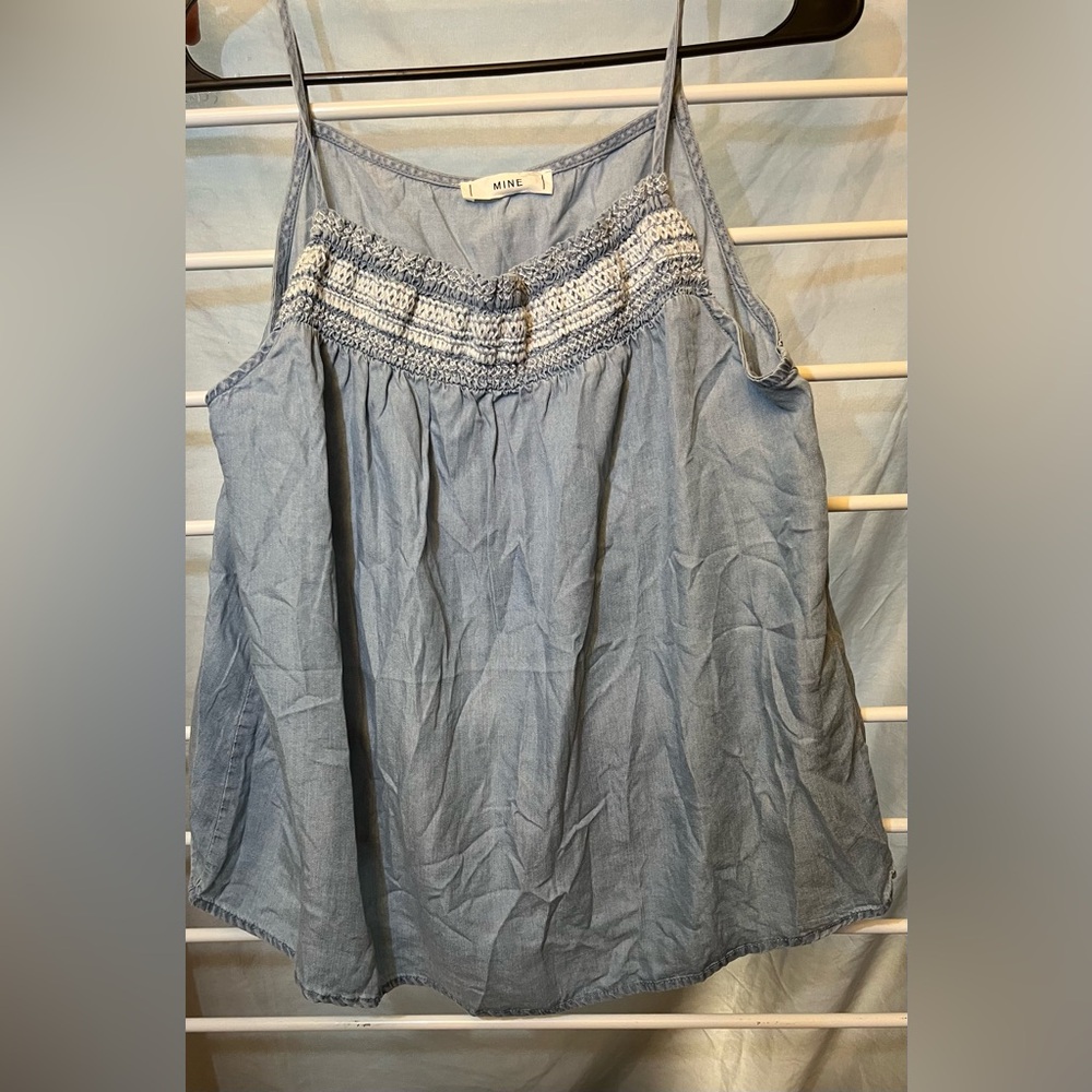 Mine Light Blue Camisole with White Accents